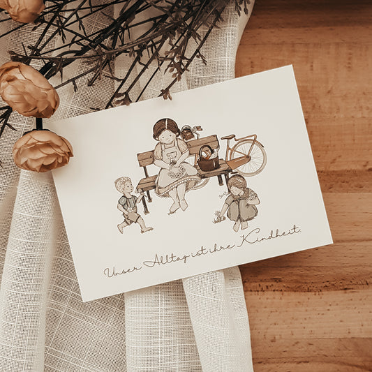 Postkarte “Unser Alltag ist ihre Kindheit”