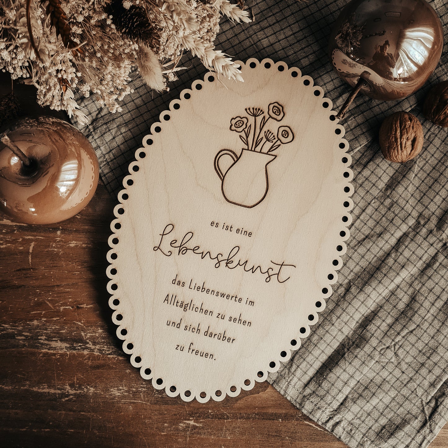 Holzschild "Lebenskunst"