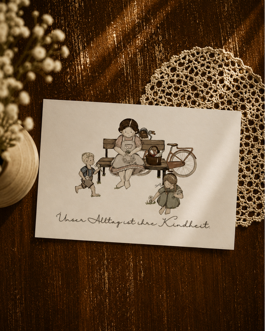 Postkarte “Unser Alltag ist ihre Kindheit”