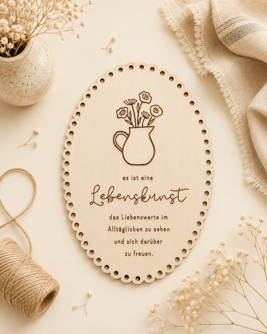 Holzschild "Lebenskunst"