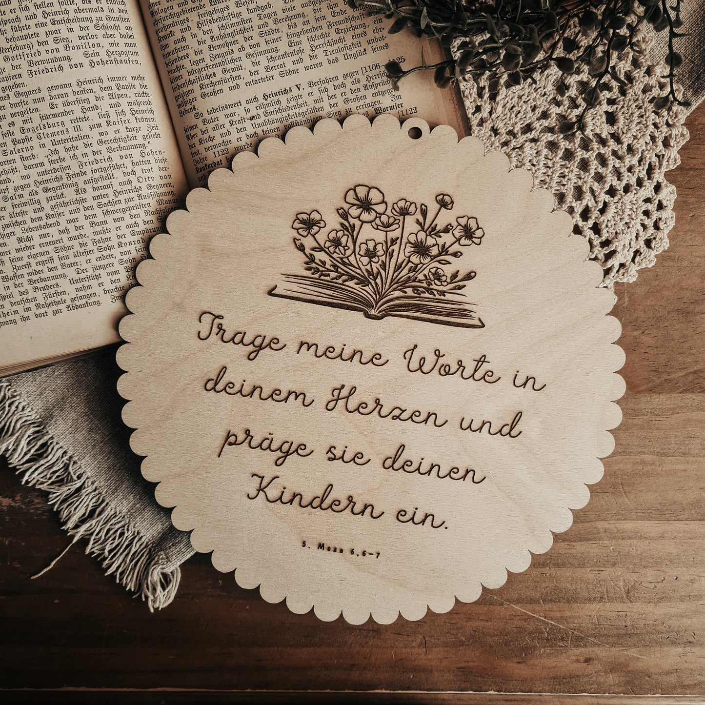 Holzschild "Trage meine Worte"