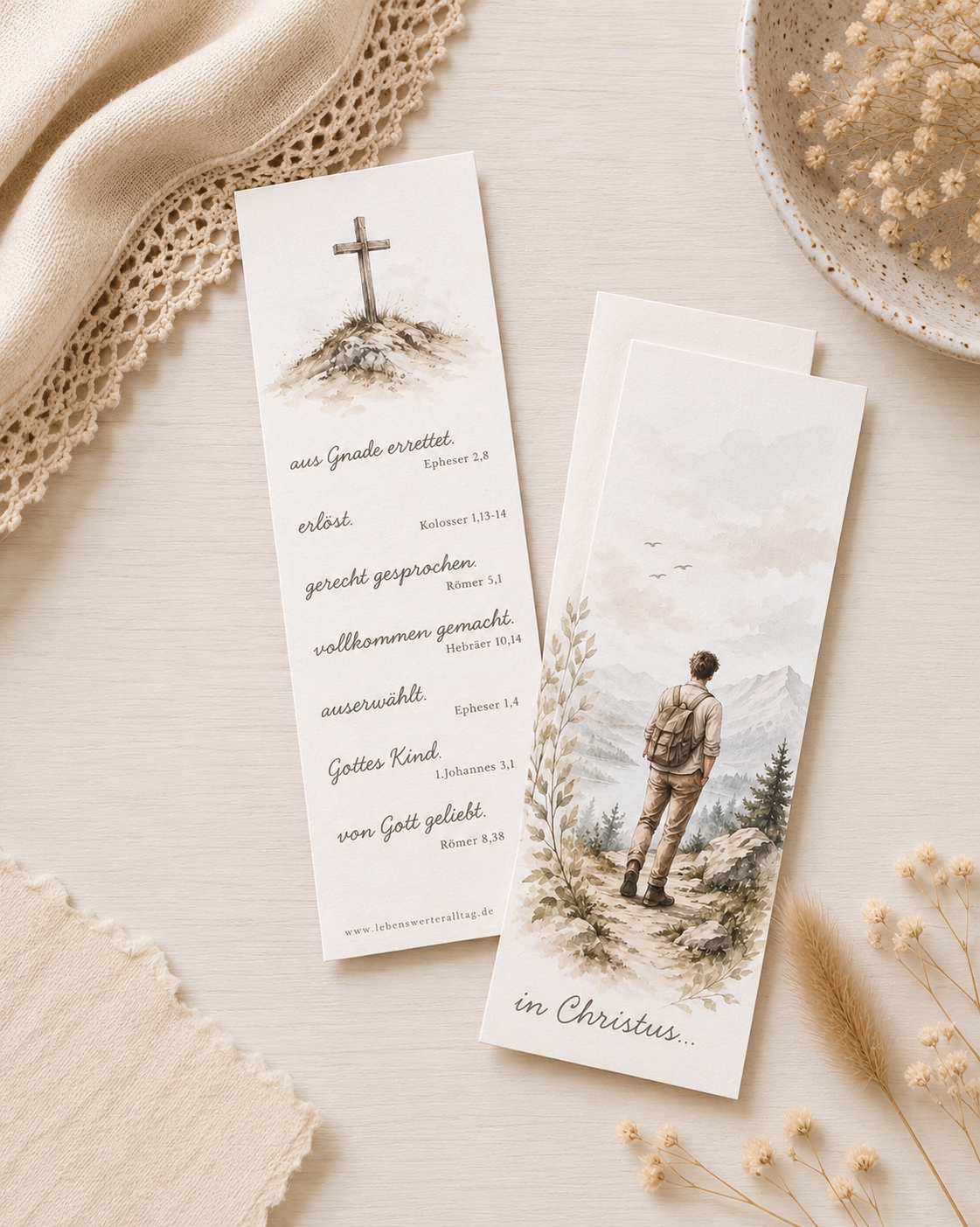 Lesezeichen-Set "in Christus" Männer