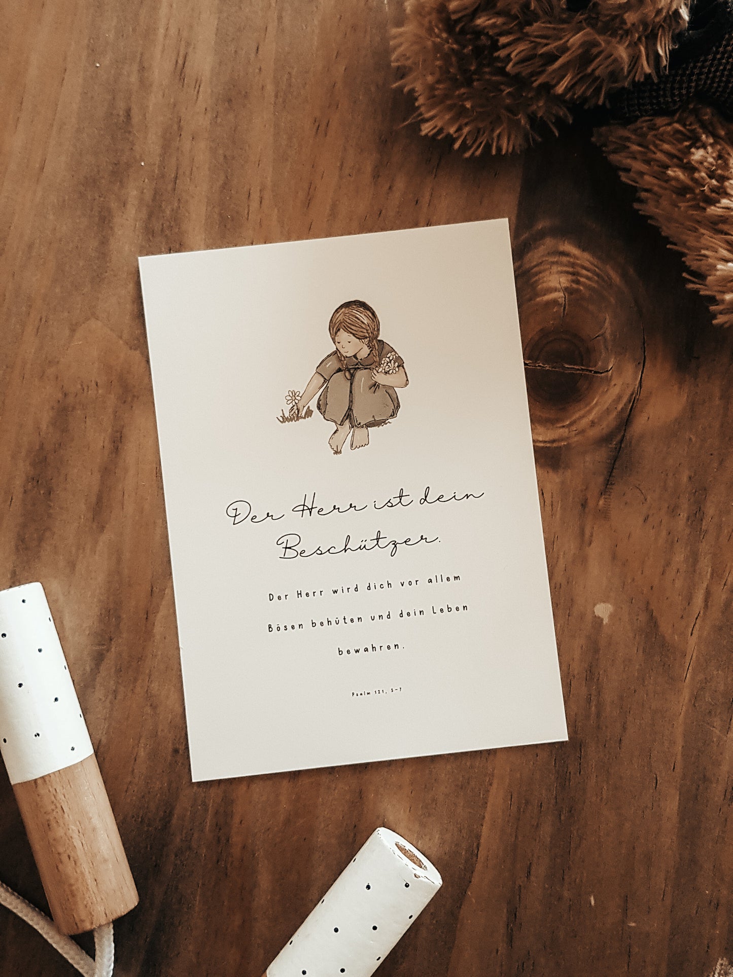 Postkarte “Der Herr ist dein Beschützer” Mädchen
