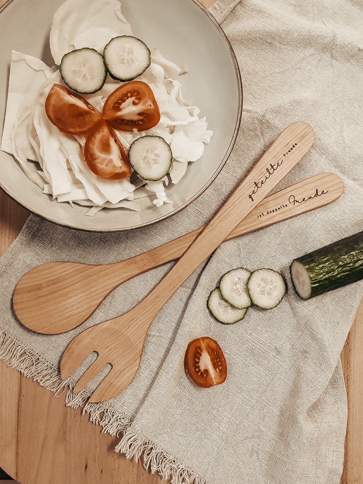 Salatbesteck "geteilte Freude"