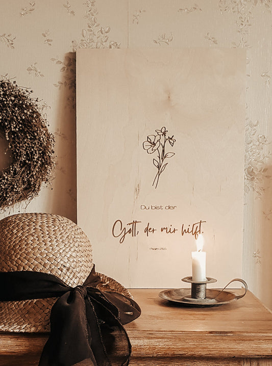 Holzposter A3 “Gott, der mir hilft”